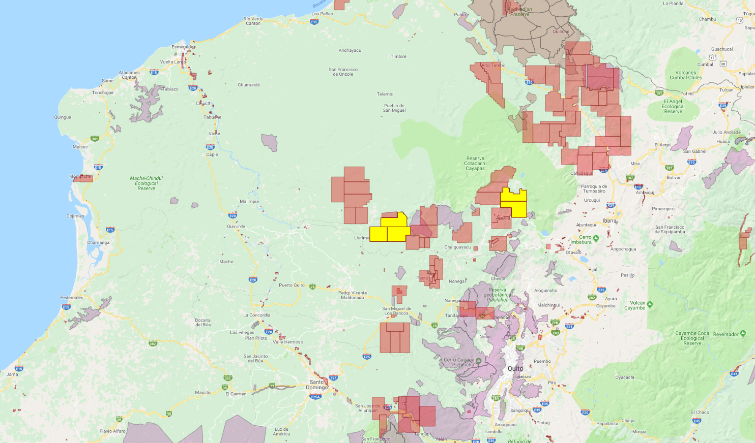 CONCESIONES DE BHP DEL GRUPO DE ACCIÓN DE LLUVIA NORTE ECUADOR