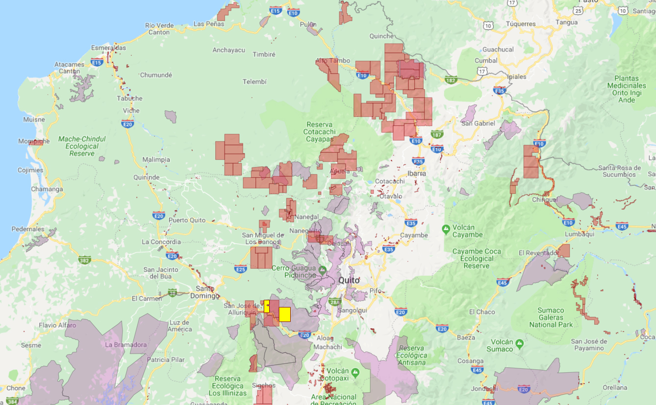 RAINFOREST ACTION GROUP MINING CONCESSION MAPS FMG NORTH ECUADOR