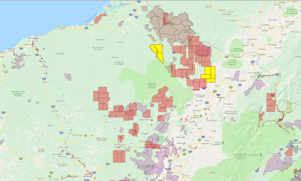 Rainforest Action Group Minería Concesión Mapas Newcrest Norte de Ecuador